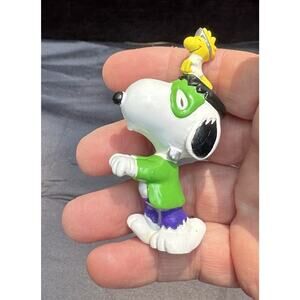 Vintage SNOOPY & WOODSTOCK as FRANKENSTEIN & MONSTER PVC Halloween Figure